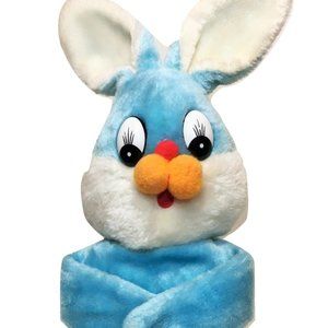 Vintage S.O.S. Baby Blue White Bunny Plush 21 in.